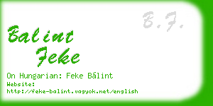 balint feke business card